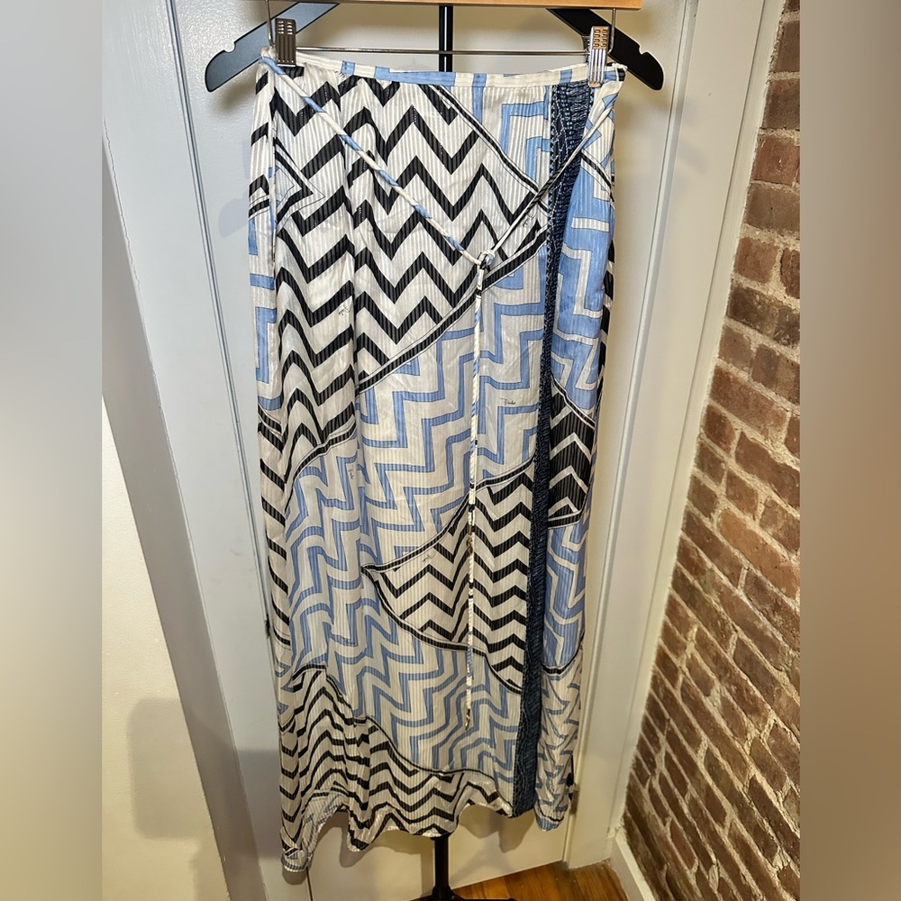 Vintage Emilio Pucci! Ethereal Silk Maxi Skirt with Metallic Thread